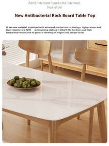 Mesa de comedor de madera ovalada de 6 plazas de estilo retro francés nórdico con sillas, juego de muebles de cocina para restaurante, <span class=keywords><strong>cena</strong></span> en casa - Product Image 4