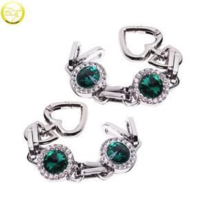 Sac à main à la mode, sangles de chaîne en cristal, accessoire décoratif, chaînes à maillons croisés en métal avec anneaux en forme de cœur - Product Image 2