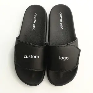 Personalizzabile pantofola pvc spiaggia diapositive, cina degli uomini di stampa di scorrimento pantofola, commercio all'ingrosso di grasso di formato personalizzato logo slipper slides