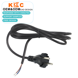 Cable de Alimentación con Enchufe Europeo, 10A 250V, 1M, Cable Aislado de Goma con Extremos Desnudos y Recubiertos de Estaño para Electrodomésticos - Product Image 2