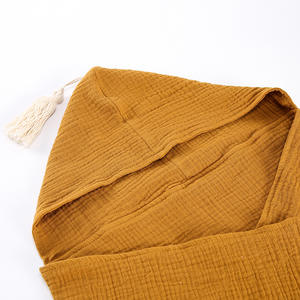 <span class=keywords><strong>Accappatoio</strong></span> per Neonati 100% Cotone 4 Strati Spesso Assorbente in Mussola con Cappuccio Asciugamano da Doccia per Bambini Uso Domestico in Faggio con Nappine - Product Image 5