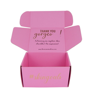 Đẹp Durable Tông Giấy Gửi Thư Trang Phục Mỹ Phẩm Biểu Tượng Tùy Chỉnh Hộp In Mạnh Mẽ Sóng Màu Hồng Vận Chuyển Bao Bì Hộp - Product Image 2