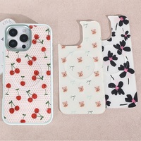 Coque de téléphone à panneau arrière magnétique remplaçable pour iphone 17 / 17pro/17promax/17air avec la cerise à pois dorés
