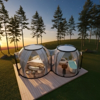 Fabricants chinois proposent des designs de maisons en dôme en PC ultra-résistantes avec salle de bain, transparence totale à 360 degrés, hôtel préfabriqué extérieur, maison