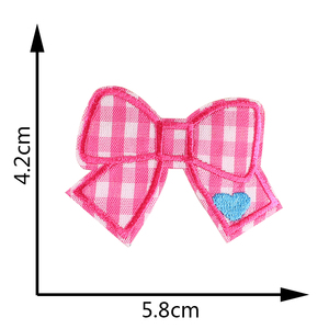 Patch pita besi bordir busur lucu pita merah pink Patch busur merah - Product Image 4