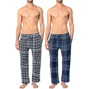 Pajama Pants Custom Men's 100% Cotton Super Soft Flannel Plaid Pajama Pants