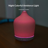 Diffuseur d'aromathérapie ultrasonique silencieux en céramique avec veilleuse, fonction de minuterie et humidification, peint à la main, pour huiles essentielles, produit transfrontalier, idéal comme cadeau