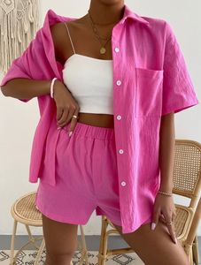 Femmes 2023 printemps chemise à manches longues <span class=keywords><strong>taille</strong></span> haute cordon short <span class=keywords><strong>grande</strong></span> <span class=keywords><strong>taille</strong></span> mode décontracté femmes costume - Product Image 5