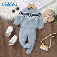 Nueva Llegada Mimixiong Conjuntos de Ropa Tejida para Bebés Recién Nacidos, Suéteres y Pantalones, Ropa Tejida para Niños, Conjuntos de 2 Piezas