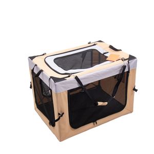 Factory Supply Steel Frame 4 Door Portable <b>Folding</b> Dog Soft <b>Crate</b> with Curtain Oxford Cloth Pet <b>Crate</b> - Product Image 3