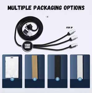 Nuevo Diseño, Precio de Fábrica, Cable USB Trenzado con LED para Teléfono Móvil, Carga Múltiple 3 en 2, Regalos Promocionales Personalizados - Product Image 5