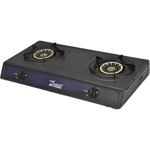 Table de cuisson à gaz 2 brûleurs noire, cuisinière à gaz sans huile, cuisinière manuelle pour la maison et les restaurants - Product Image 2