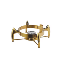 Ensemble de réchauds de buffet de luxe en acier inoxydable doré 201, finition miroir, avec chauffe-vapeur amovible et économie d'énergie