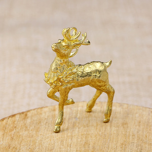 Porte-clés créatif en laiton en forme de cerf, couleur bronze, 45x50mm, accessoires pour clés de voiture - Product Image 3