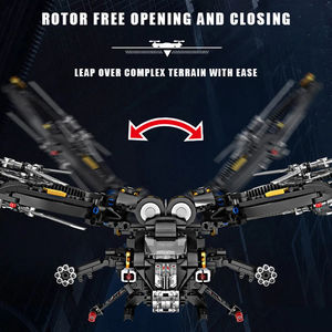 1921B <span class=keywords><strong>Jouet</strong></span> de construction 2-EN-1 : Hélicoptère Robot de Science-Fiction Transformable, Modèle de Navire de Guerre, 459 Pièces, Ensemble de Briques STEM DIY - Product Image 2
