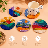 Ensemble de sous-verres tuftés faits main de luxe, absorbants, pour une décoration moderne et élégante, protection fonctionnelle de la table, cadeau