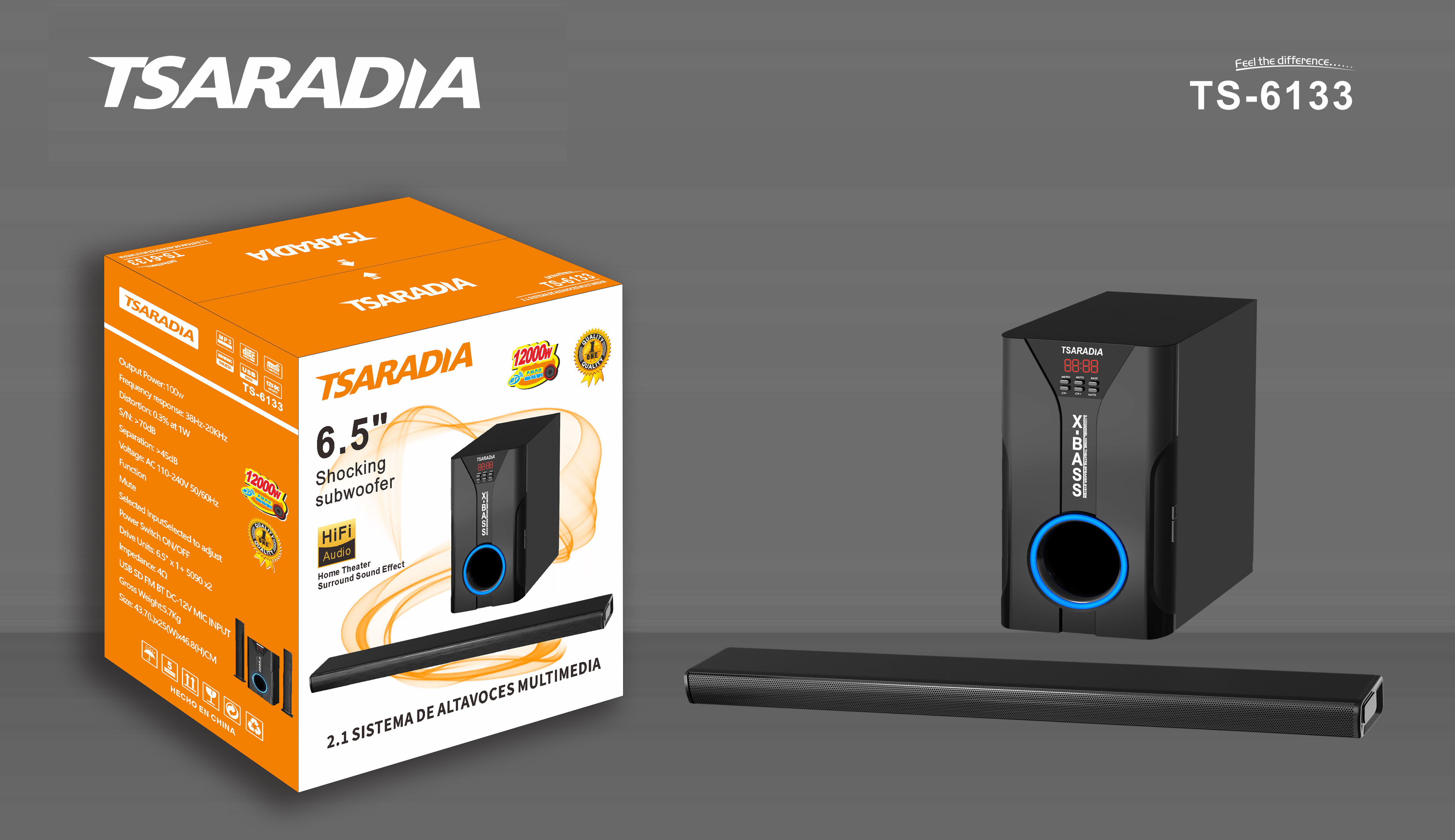 Minimal Design 2025 New Upgrade Best Sound Quality Wireless Soundbar Speaker TV Home Theater Soundbar Subwoofer