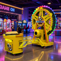 Máquina de juego de tiro arcade operada con monedas Happy Ferris Wheel, máquina de juego de carnaval con pistola láser de soplado automático de bolas y globos