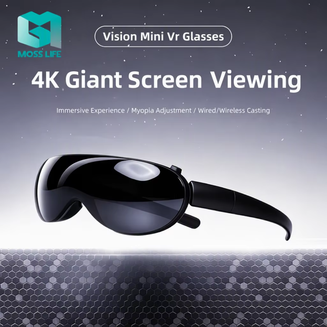 VR Glasses 4K 3D Cinema Experience Giant Screen Immersive Movie & Mobile Gaming Adjustable Nearsightedness Private Mold