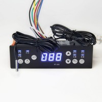 Controlador de temperatura programable KT-205 controla 5 funciones: refrigeración, descongelación, ventilación, iluminación y desempañador.