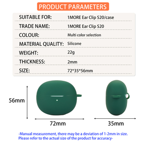 Muestras gratis para 1MORE Ear Clip <span class=keywords><strong>S20</strong></span> funda de silicona para auriculares, funda para auriculares inalámbricos, funda para auriculares para <span class=keywords><strong>airpods</strong></span> Shell estuches - Product Image 3
