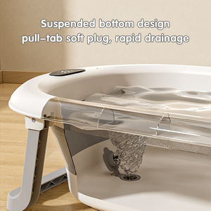 <span class=keywords><strong>Baignoire</strong></span> <span class=keywords><strong>pliable</strong></span> en plastique pour nouveau-né, gain de place, avec pieds de support et boucle de suspension, idéale pour le rangement dans la salle de bain - Product Image 5