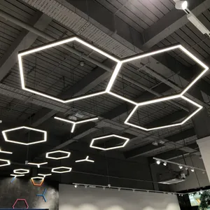 โคมไฟระย้าเพดาน LED แบบเส้นตรงสำหรับตกแต่งอาคารบ้านสำนักงานในร่ม