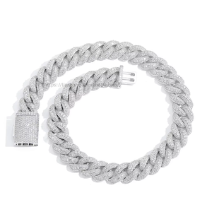 18Mm <b>Cuban</b> <b>Chain</b>, Three Rows of Zirconium <b>Chain</b> Thick <b>Cuban</b> Necklace Tanjing Fashion Lijing Necklace - Product Image 5