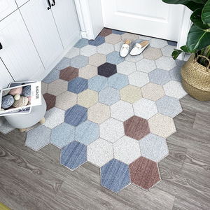Alfombra de Entrada de Estilo Nórdico, Rectangular, con Patrón Geométrico, de Fibra de Polipropileno, Antideslizante, Resistente a las Manchas, Personalizable - Product Image 3