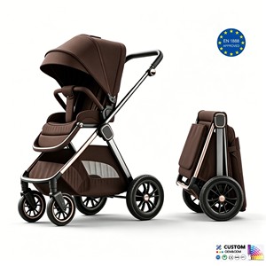 Vente flash - Poussette bébé légère 3 en 1 pliable avec <span class=keywords><strong>nacelle</strong></span> et siège auto - Poussette H5G+C - Product Image 1