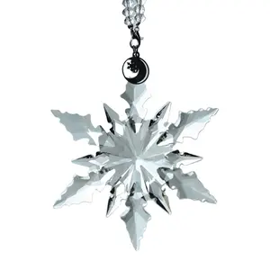 Hot Sale Wholesale Fashion gifts Hanging Clear Christmas Glass Crystal Snowflake ornament