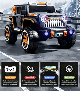 Grande <span class=keywords><strong>voiture</strong></span> <span class=keywords><strong>électrique</strong></span> pour enfants avec ceinture <span class=keywords><strong>de</strong></span> sécurité 5 points, télécommande, monster truck pour enfants - Product Image 6