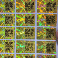 Conception personnalisée d'étiquette holographique 3D EAS RF étiquette de code QR hologramme avec autocollant d'étiquette de sécurité à code-barres