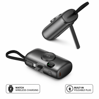 Batterie externe magnétique sans fil 10000 mAh pour Apple Watch avec support pliable, charge rapide PD, portable, logo personnalisé, cadeau d'entreprise