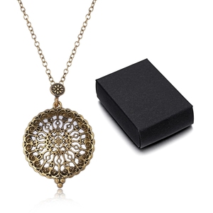 थोक विंटेज खोखले बाहर मिश्र धातु स्वेटर लटकन Magneticsnap आवर्धक कांच लंबी श्रृंखला हार के साथ बॉक्स - Product Image 1