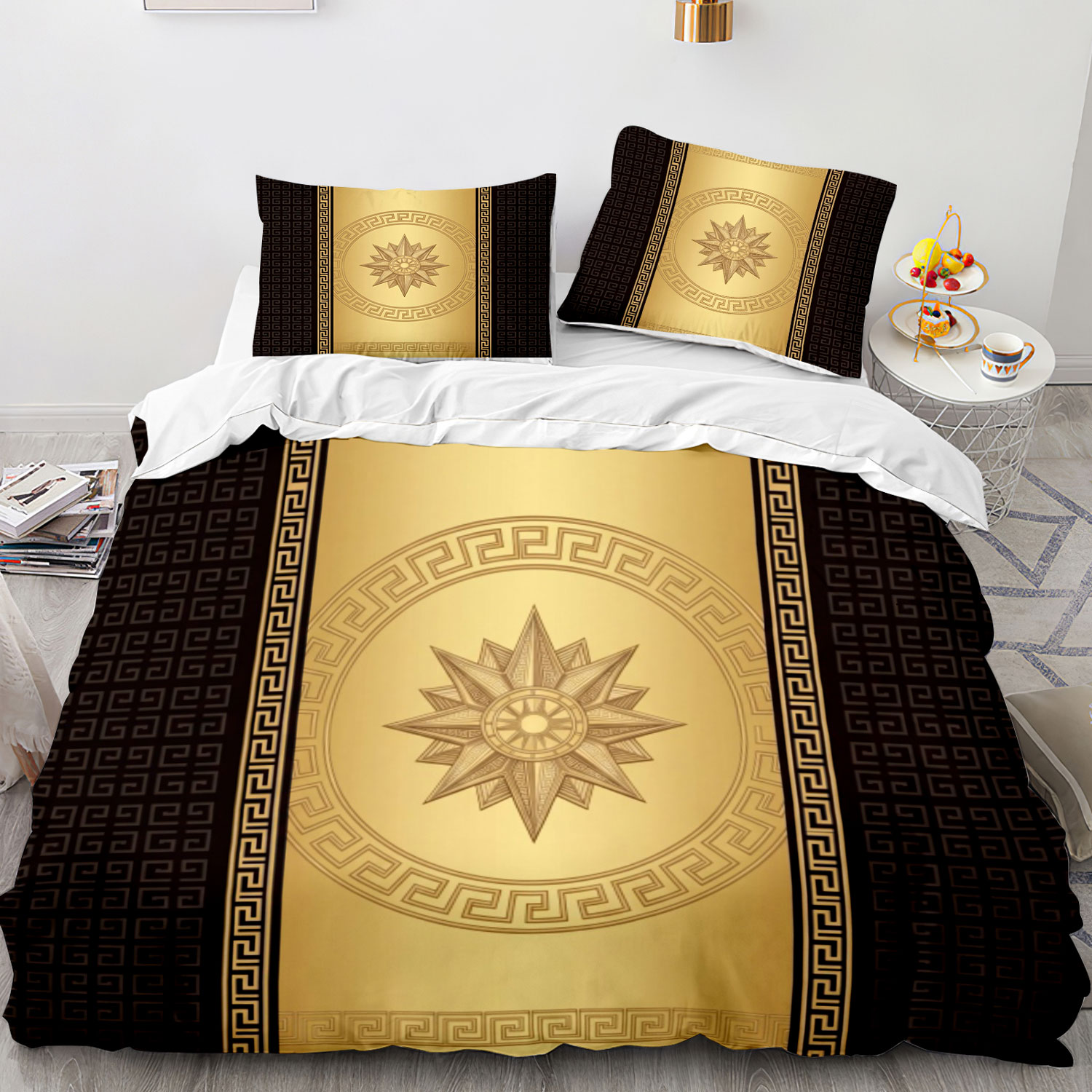 Motif baroque noir doré