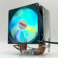 Refroidisseur d'ordinateur de bureau à 4 caloducs, silencieux, à faible bruit, ventilateur de refroidissement RGB coloré, compatible avec les plateformes 1700/1156/AMD