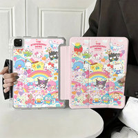 Coque de tablette fine en TPU antichoc avec dos transparent et motif de bande dessinée mignon OEM Vivid pour iPad Y Fold