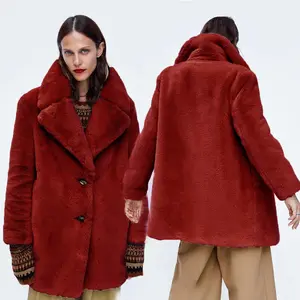 厂家直销新款冬季加厚保暖时尚毛绒环保女式皮草大衣