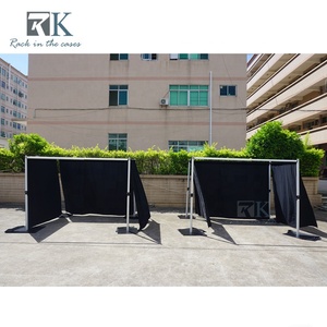 RK Exhibits Support de rideaux tubulaires portable et mobile avec flight cases, rideau tubulaire et drapé noir - Product Image 2