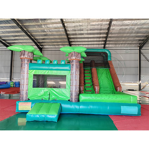 Aire de jeux gonflable extérieure, château gonflable pour enfants avec toboggan, structure de saut sur arbre, 6x7m - Product Image 3