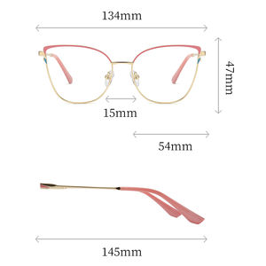 Thời trang phụ nữ kính quang học của phụ nữ <span class=keywords><strong>Cat</strong></span> Eye kim loại khung quang học chất lượng cao Eyewear khung Eye <span class=keywords><strong>Glasses</strong></span> For Ladies - Product Image 6