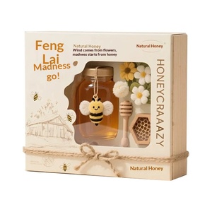 Caja de Regalo de Lujo Personalizada para Miel Silvestre Cruda, Botellas Premium y Empaque de Pequeñas Cantidades - Product Image 1
