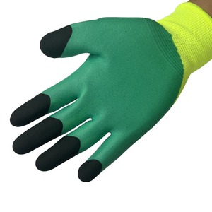 Gants de protection en latex respirant, doublure en gaze cyan et noir, double revêtement, texture lisse, pour travaux de jardinage - Product Image 5