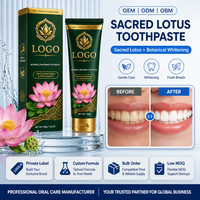 Dentifrice blanchissant botanique au lotus sacré naturel, haleine fraîche, OEM ODM OBM, marque privée, faible MOQ, commande en gros, fabricant