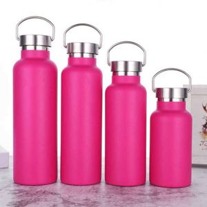 Bouteille d'eau isotherme en acier inoxydable avec couvercle à paille, pour voyage et extérieur, design minimaliste violet, blanc, jaune - Product Image 3