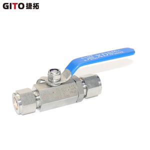 Válvula de Bola GITO de Acero Inoxidable 304 de 3/8'' con Doble Compresión, Diseño de Paso Directo, 1000 PSI - Product Image 2