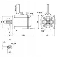 Moteur sans balais haute tension 220V 400W HS60 avec réducteur à vis sans fin RV40, rapport 1:50, avec contrôleur pour machine CNC