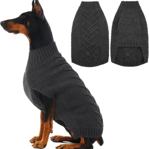 Sweater Anjing Musim Dingin Tebal Hangat Bernapas Elastis Pakaian Rajut Kasual untuk Anjing Sedang Besar - Product Image 5