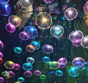 <span class=keywords><strong>Guirlande</strong></span> de petites méduses en fibre optique LED pour parc, jardin, aménagement paysager, imperméable, lumière de Noël en forme de pissenlit - Product Image 1